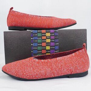 Bernie Mev. Safira Slip-On Comfort Ballet Flats Shoes In Red Silver - Size EU 40